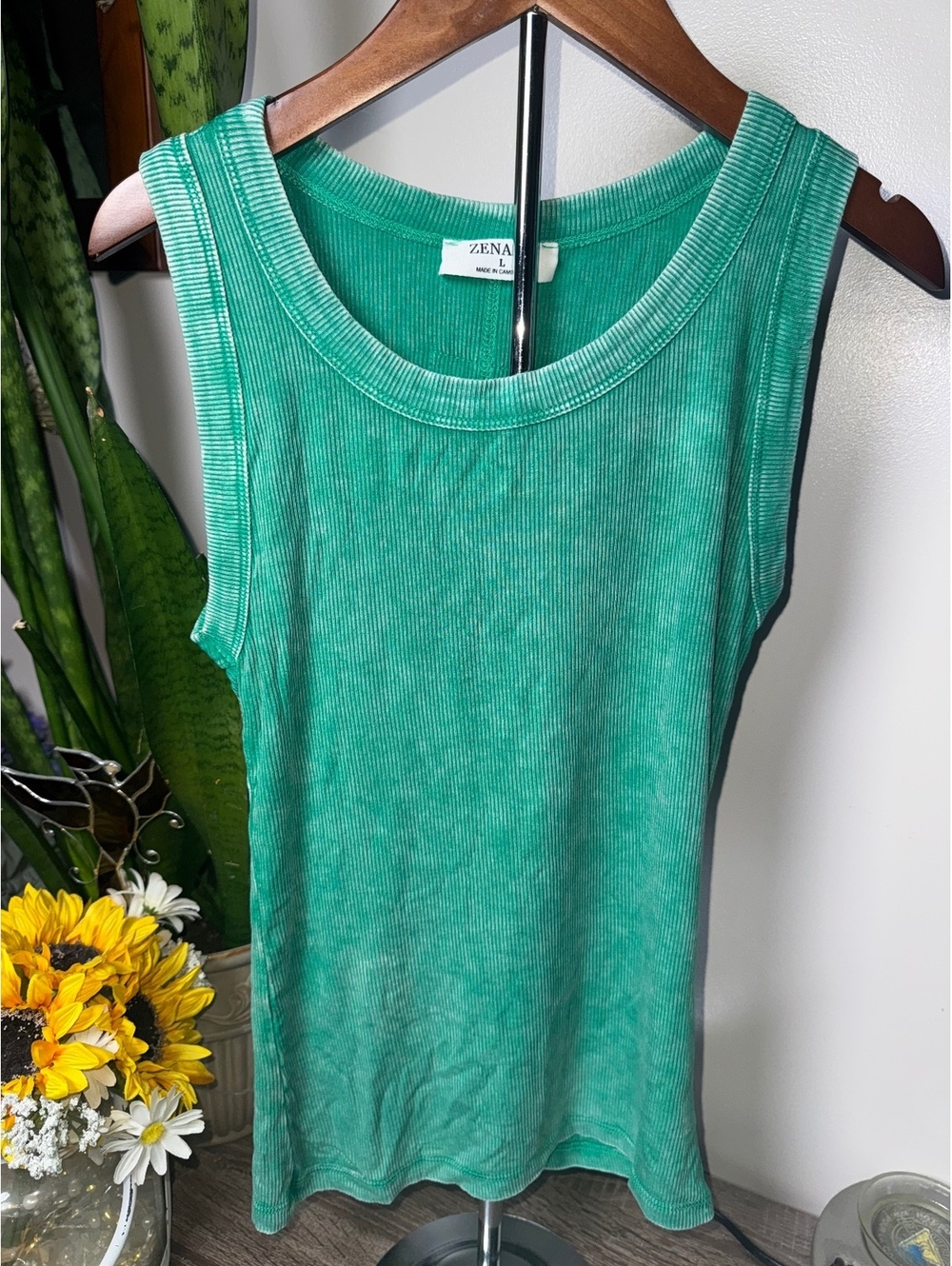 Zenana Mineral Washed Ribbed Tank